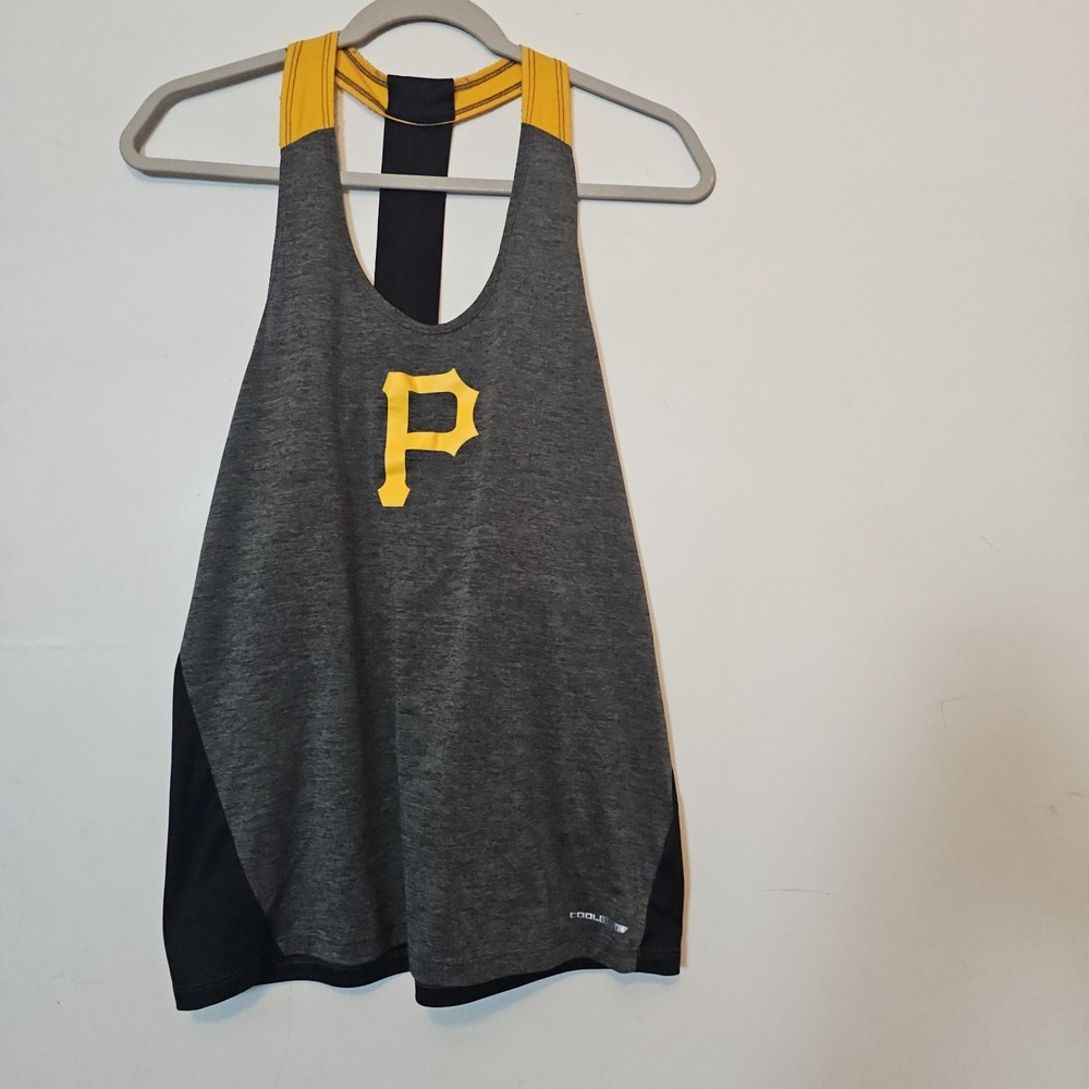 MLB Pittsburgh Pirates Women's Medium Baseball Tank Top Athletic Black Yellow